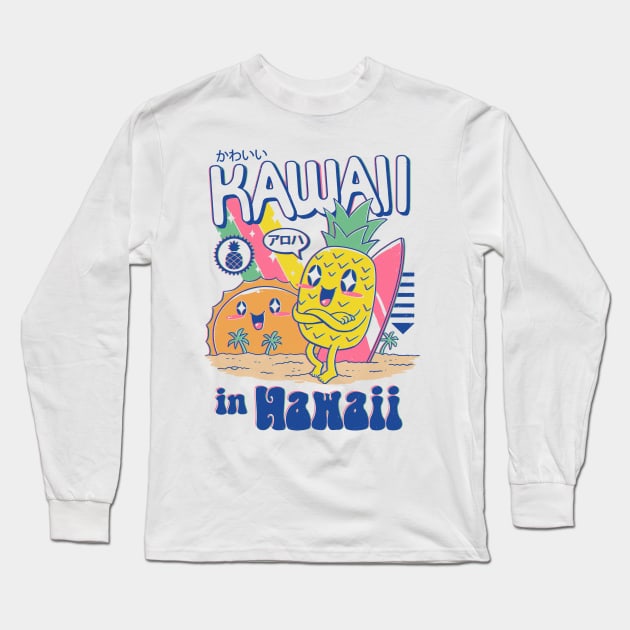 Kawaii in Hawaii Long Sleeve T-Shirt by Vincent Trinidad Art